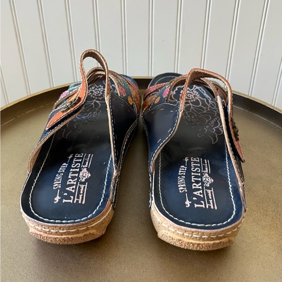 L’ARTISTE LEIGH WEDGE SANDALS | SLIP ON | NAVY | SIZE: EU 38 | NWOT - Picture 3 of 8